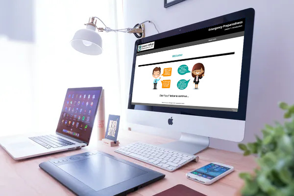 desktop monitor with image of